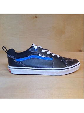 Vans Filmore Trainers Black Leather with Blue Accents Sneakers